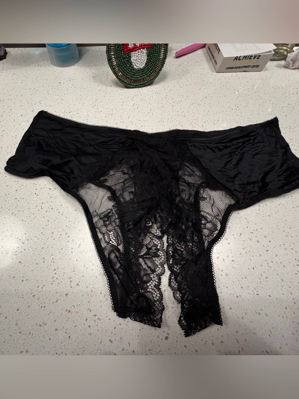 Black Lace High-Waist Cheeky Panty - Women Intimates